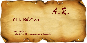 Alt Róza névjegykártya